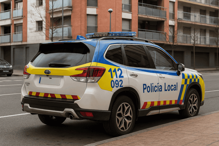 Vehículo de la Policía Local de Burgos estacionado en la calle